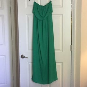 Express green strapless dress
